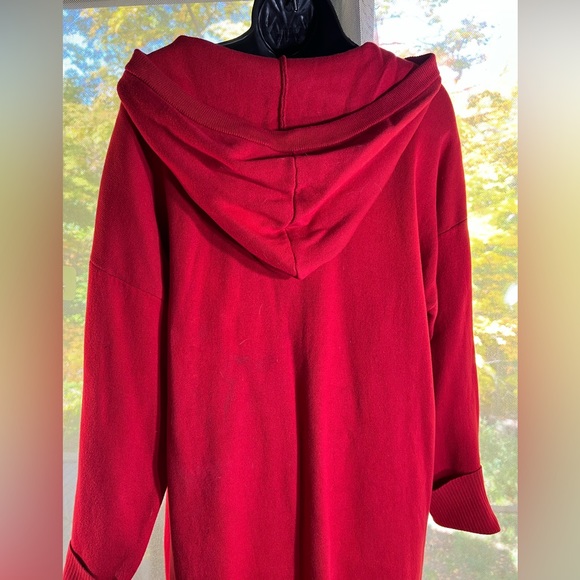 Michael Kors beautiful red color sweater/dress with hoodie. Very comfortable L - Picture 2 of 10